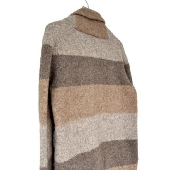 Jenni Kayne Yak Alpaca Wool Stone Stripe Long Cardigan Sweater Coat Size XS - Picture 9 of 12